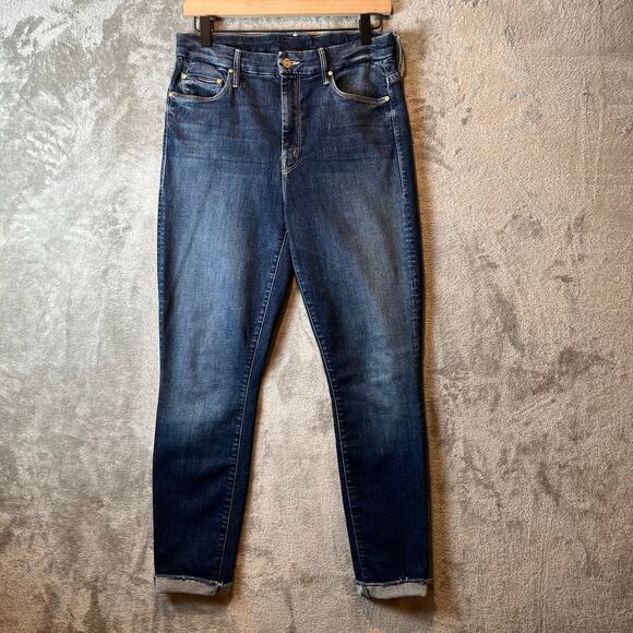 Mother High Waisted Looker Ankle Fray Jeans On The Edge Size 29 X 26 - Picture 1 of 10